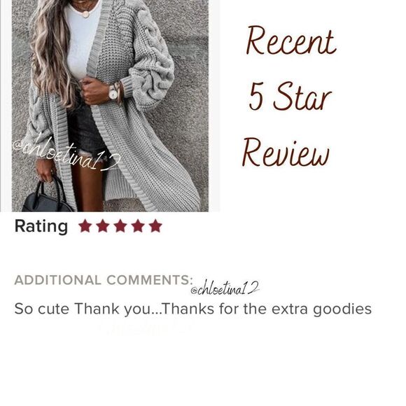 New Chunky Knit Sweater Cardigan - Picture 5 of 6